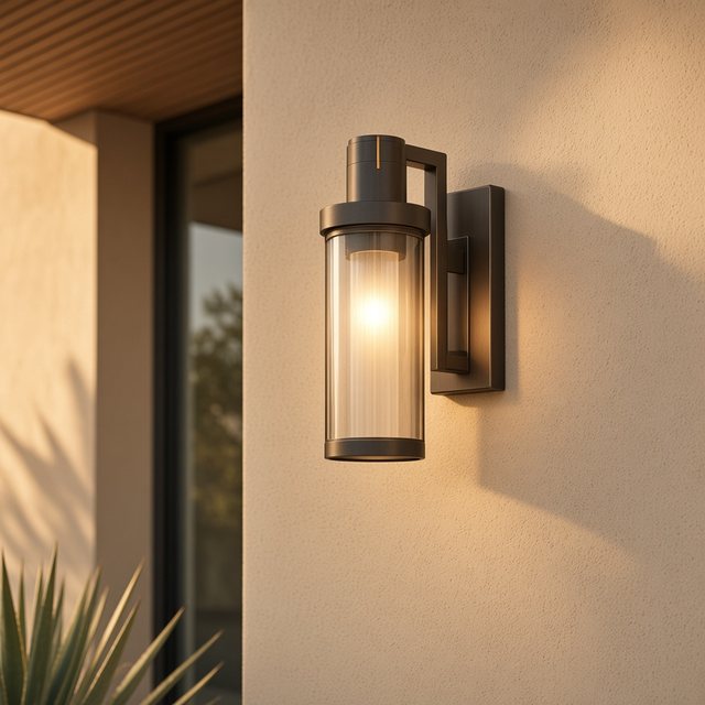 Restored exterior wall light after the visit